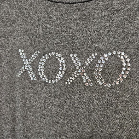 XOXO Tee Size S Black w/Rhinestone Logo - Picture 2 of 9